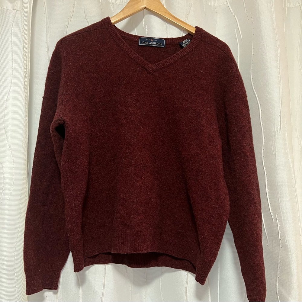 John Ashford Wool Maroon Sweater. Size L (Mens).